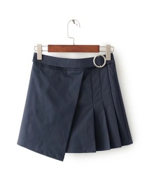 Sexy Navy Metal Round Shape Decorated Skirt