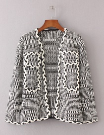 Elegant Gray Color-matching Decorated Coat