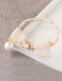 Fashion Light Yellow Pearl Decorated Hair Disk