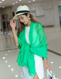 Fashion Light Green Pure Color Decorated Scarf