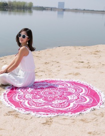 Fashion Purple+white Tassel Decorated Beach Scarf