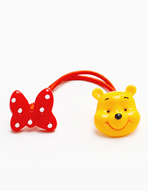 Fashion Red+yellow Bowknot&bear Shape Decorated Hair Band