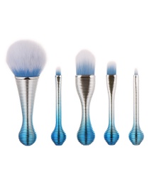 Fashion Blue+silver Color Pure Color Decorated Makeup Brush (5 Pcs)