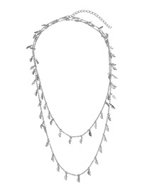 Fashion Silver Color Leaf Shape Decorated Necklace