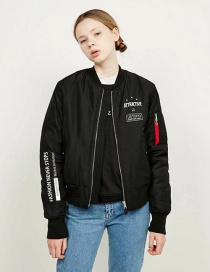 Fashion Black Letter Pattern Decorated Jacket