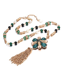 Fashion Gold Color Tassel&pearl Decorated Necklace