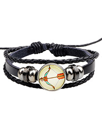 Fashion Black Sagittarius Pattern Decorated Multi-layer Bracelet