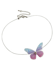 Fashion Multi-color Butterfly Decorated Simple Choker
