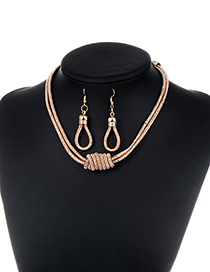 Fashion Rose Gold Pure Color Decorated Jewelry Set