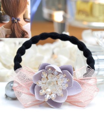 Fashion Light Purple Bowknot&flower Decorated Hair Band