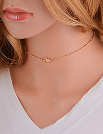 Elegant Gold Color Round Shape Decorated Pure Color Choker