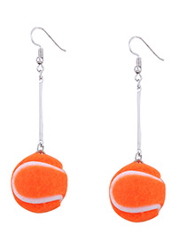 Fashion Orange Golf Shape Decorated Long Earrings