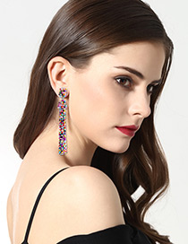 Bohemia Multi-color Pure Color Decorated Tassel Earrings