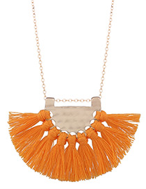 Bohemia Orange Fan Shape Decorated Necklace