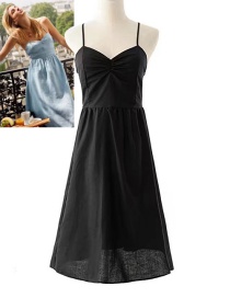 Sexy Black Pure Color Decorated Long Dress