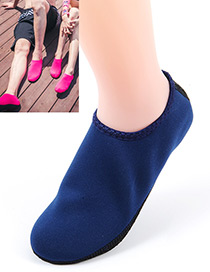 Fashion Navy Pure Color Decorated Beach Socks