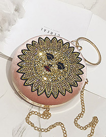 Personality Pink Sun Shape Decorated Shoulder Bag