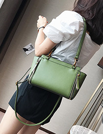 Elegant Green Pure Color Decorated Bag