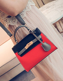 Fashion Red Color-matching Decorated Bag