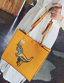 Personality Yellow Dinosaur Shape Decorated Bag