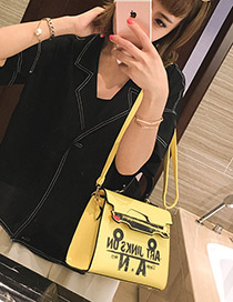 Fashion Yellow Car Shape Decorated Bag