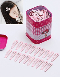 Lovely Pink Pure Color Decorated Children Hair Clip (40pcs+box)