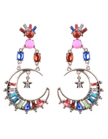 Personality Multi-color Star Shape Decorated Earrings