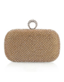 Luxury Gold Color Round Shape Decorated Hand Bag
