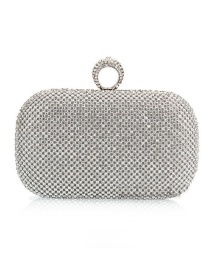 Luxury Silver Color Round Shape Decorated Hand Bag