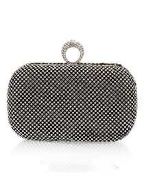 Luxury Black Round Shape Decorated Hand Bag