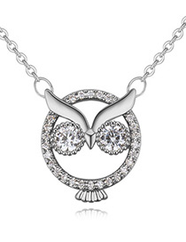 Lovely Silver Color Owl Shape Decorated Necklace