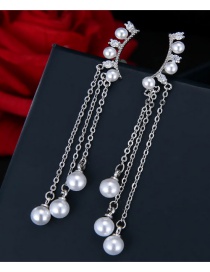 Elegant Silver Color Tassel Decorated Earrings