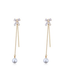 Elegant Gold Bowknot Shape Decorated Earrings