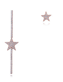 Elegant Rose Gold Star Shape Decorated Earrings