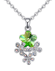Fashion Green Flower Shape Decorated Necklace