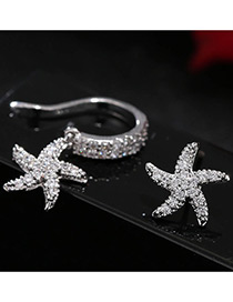 Elegant Silver Color Starfish Shepe Decorated Earrings