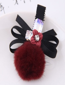 Lovely Red Flower&bowknot Decorated Hairpin