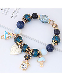 Fashion Dark Blue Girl&heart Shape Decorated Bracelet