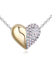 Fashion Multi-color Color-matching Decorate Heart Necklace