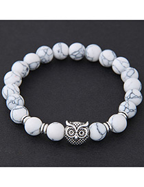 Elegant White Owl Shape Decorated Bracelet
