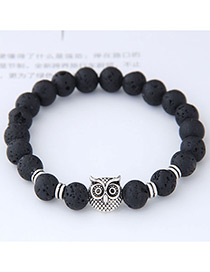 Elegant Black Owl Shape Decorated Bracelet