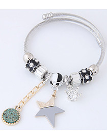 Elegant Gray Star Shape Decorated Bracelet