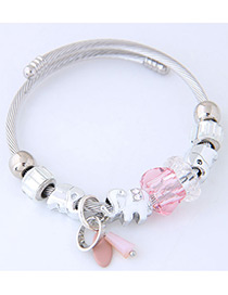 Elegant Pink Elephant Shape Decorated Bracelet