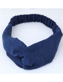 Fashion Sapphire Blue Pure Color Decorated Headband