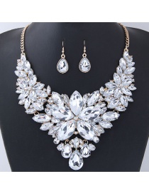 Fashion White Gemstone Decorated Pure Color Jewelry Sets