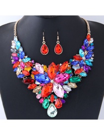 Fashion Multi-color Gemstone Decorated Simple Jewelry Sets