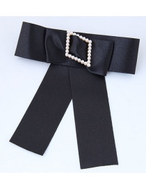 Vintage Black Diamond Decorated Bowknot Brooch