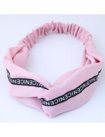 Fashion Pink Letter Pattern Decorated Headband