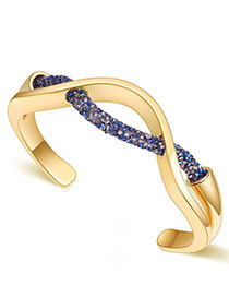 Fashion Champagne+blue Irregular Shape Design Simple Bracelet