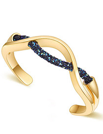 Fashion Champagne+dark Blue Irregular Shape Design Simple Bracelet